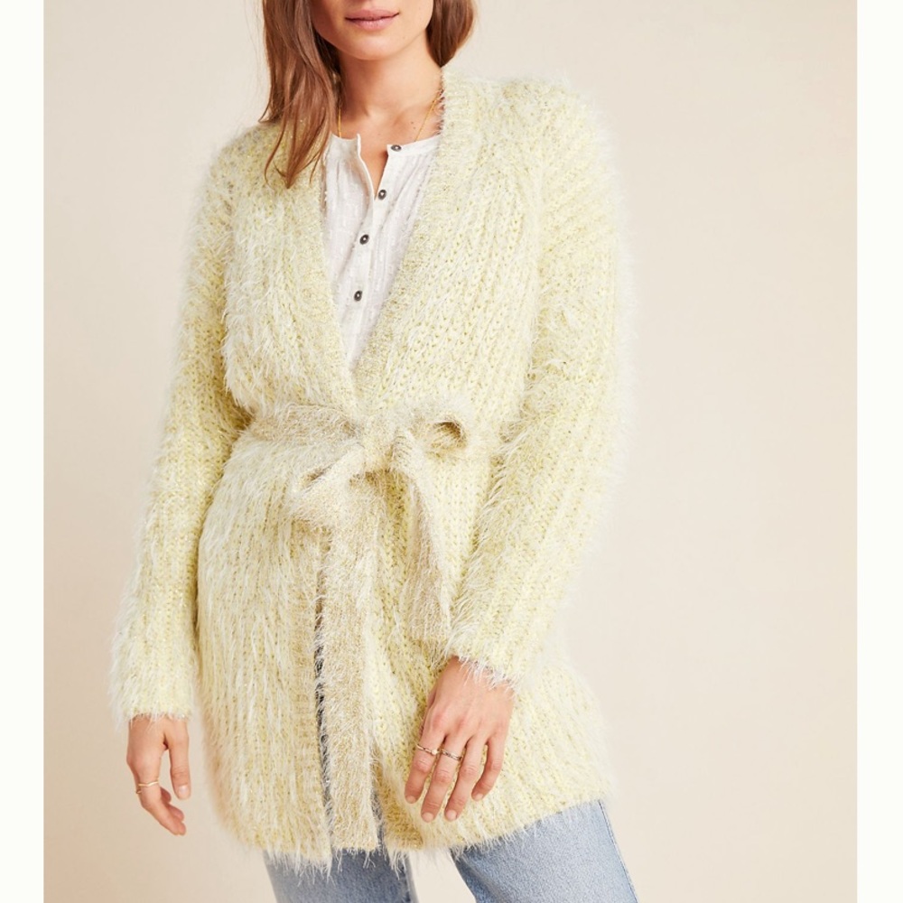 Anthropologie fuzzy LARKIN LUREX CARDIGAN
